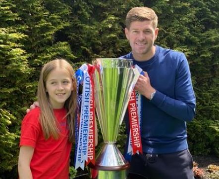 Lourdes Gerrard with her father Steven Gerrard.